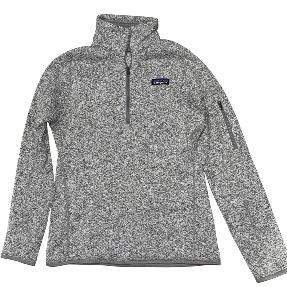 Patagonia Better Sweater 1/4 Zip Women Medium Grey Heather Pullover‎ LiKe N€W